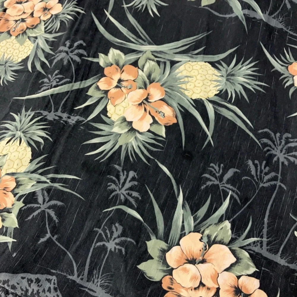 Tommy Bahama Shirt Silk Pineapple Floral Hawaiian Camp Button Up Mens 2XL